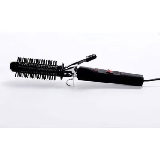 Professional Hair Curling Iron Set – Dual-Function Curling Wand with Bristle Attachment (Black)