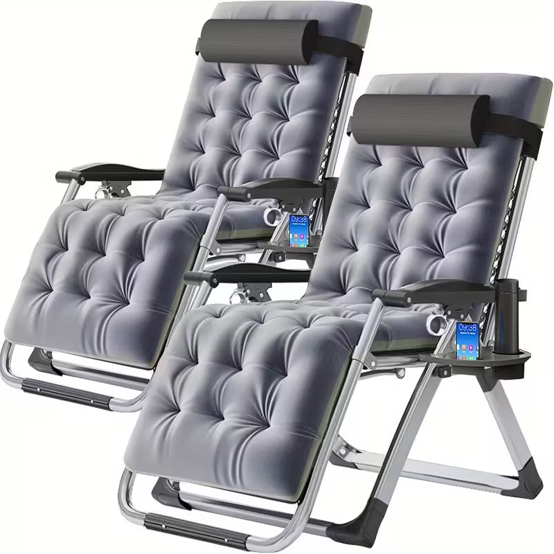 Heavy-Duty Zero Gravity Lounge Chair with Cushion & Cup Holder