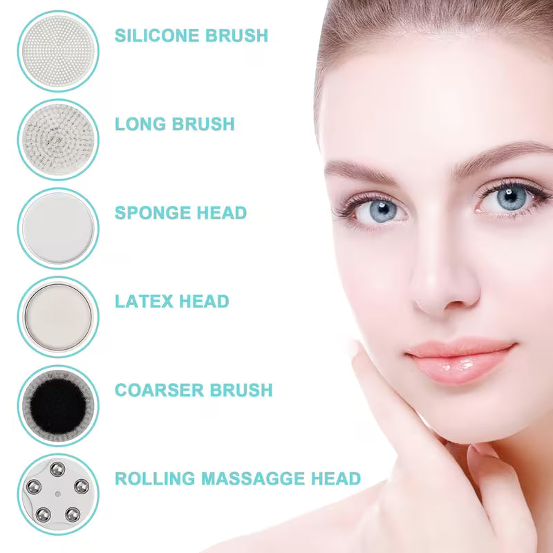 6-in-1 Electric Facial Cleansing Brush Set – Deep Clean