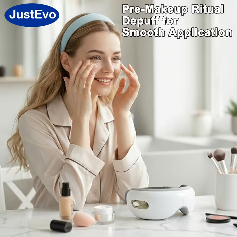 JustEvo Eye Massager – Heated Eye Mask with Music for Relaxation & Eye Care