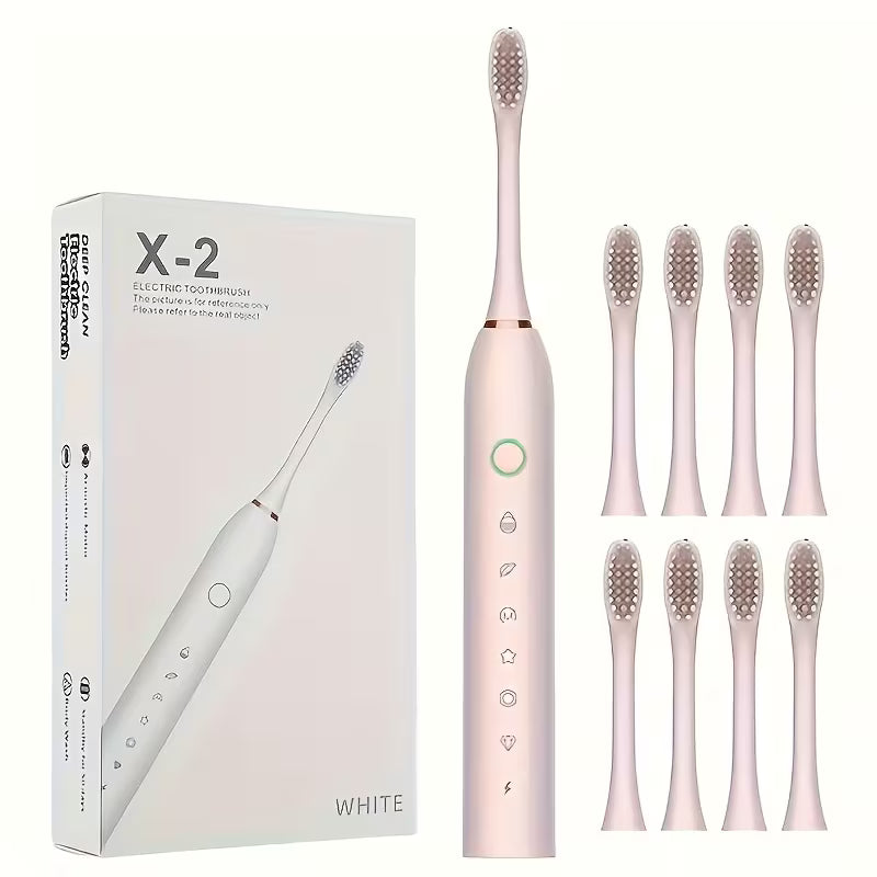 Rechargeable Smart Electric Toothbrush – 8 Heads, 6 Modes