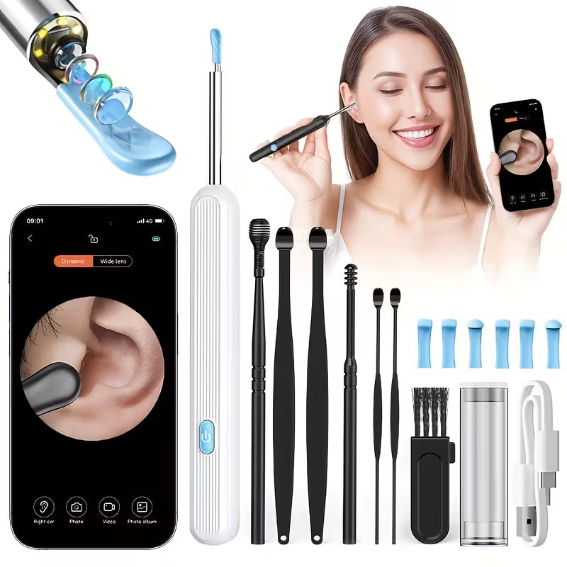 Wireless Earwax Removal Tool with Camera & Light – Smart Visual Ear Cleaner Kit