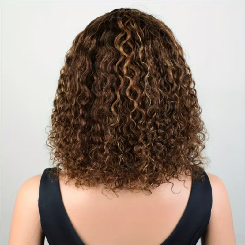 Blonde Balayage Brazilian Bob Wig – Deep Wave, 200% Density