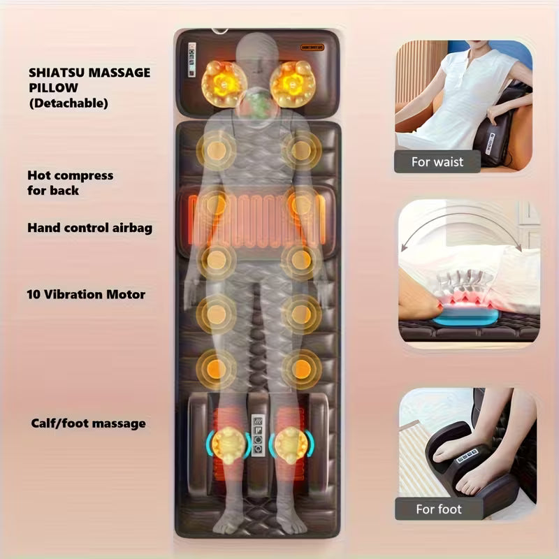 Full-Body Massage Mattress with Wave Vibration & Air Bags