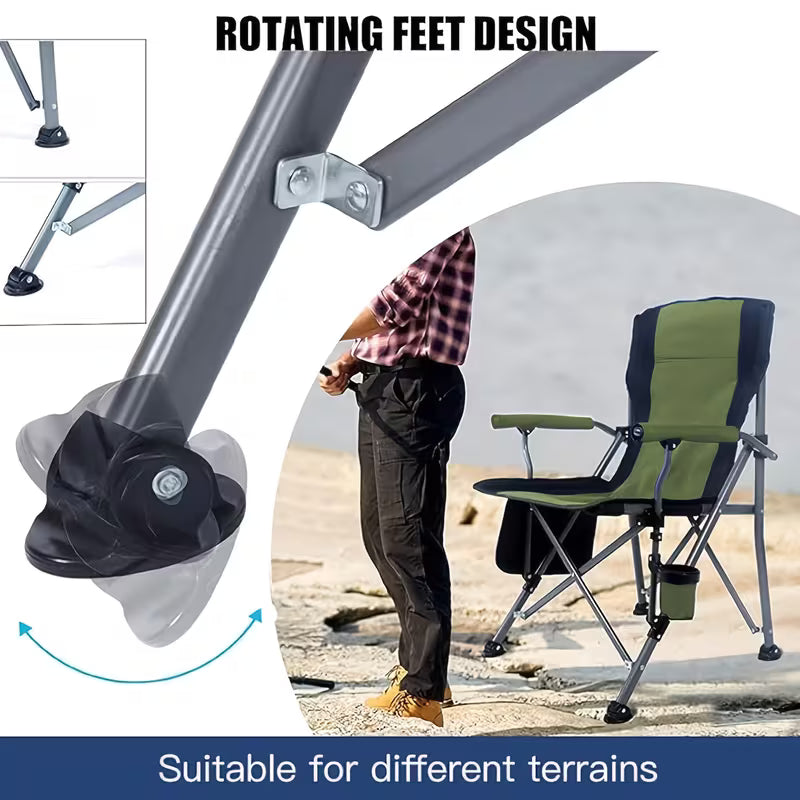 Heavy-Duty Folding Camping Chair – High Back & Cup Holder