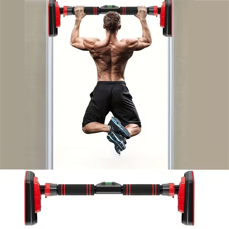 Adjustable No-Drill Door Pull-Up Bar with Level Meter