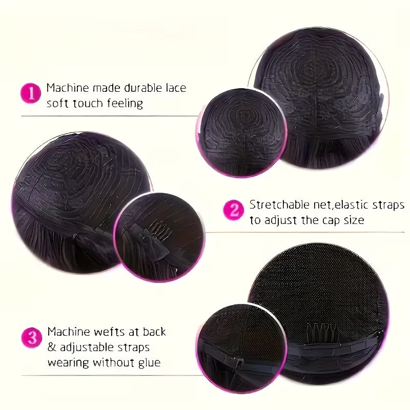Glueless Pixie Cut Human Hair Wig – 8 Inch Kinky Curly