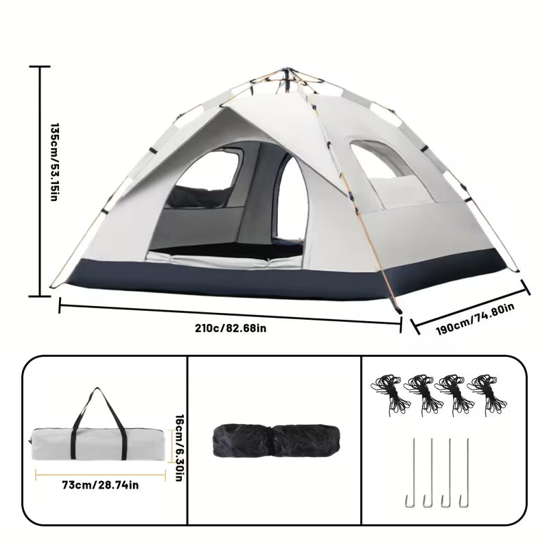 Portable Camping Tent with 2 Doors & 2 Windows