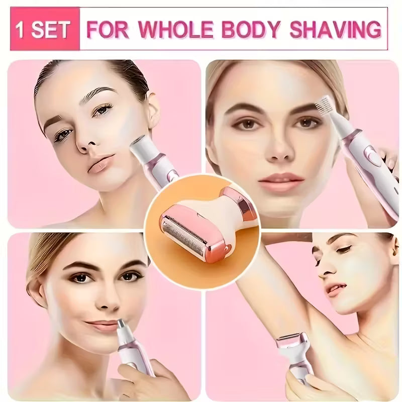 Women’s Electric Hair Remover Set – USB Rechargeable, Multi-Functional, Portable