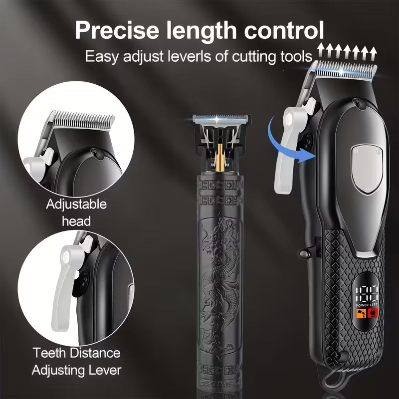 Premium Men’s Grooming Kit – Cordless Trimmer Set with LCD
