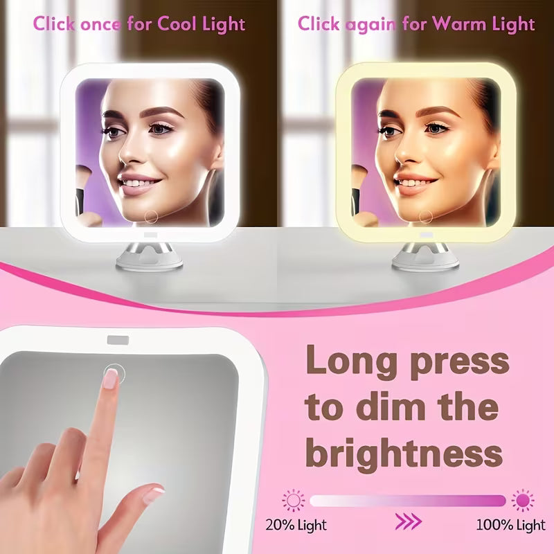10X LED Suction Cup Vanity Mirror – 2 Light Modes