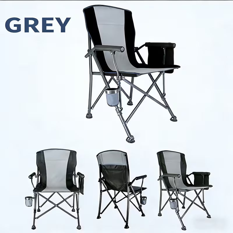 Heavy-Duty Folding Camping Chair – High Back & Cup Holder
