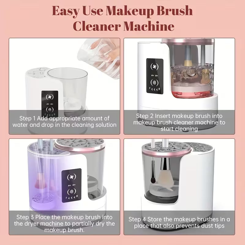 2-in-1 Electric Makeup Brush Cleaner & Dryer – USB Auto Spin