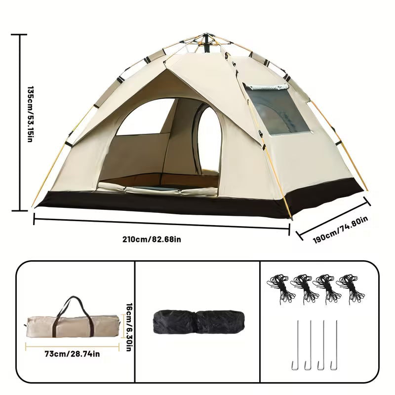 Portable Camping Tent with 2 Doors & 2 Windows