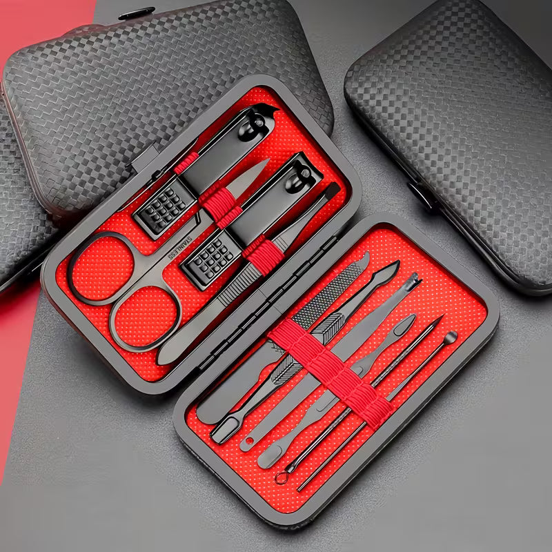 Luxury Manicure & Pedicure Set (7/10/24pcs) – Stainless Steel Nail Care Kit with Travel Case
