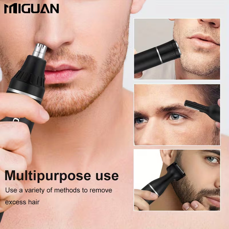 4-in-1 USB Grooming Kit – Nose, Ear, Beard & Eyebrow Trimmer for Men