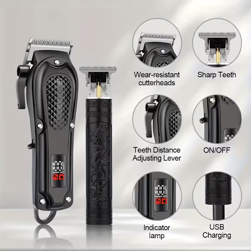 Premium Men’s Grooming Kit – Cordless Trimmer Set with LCD