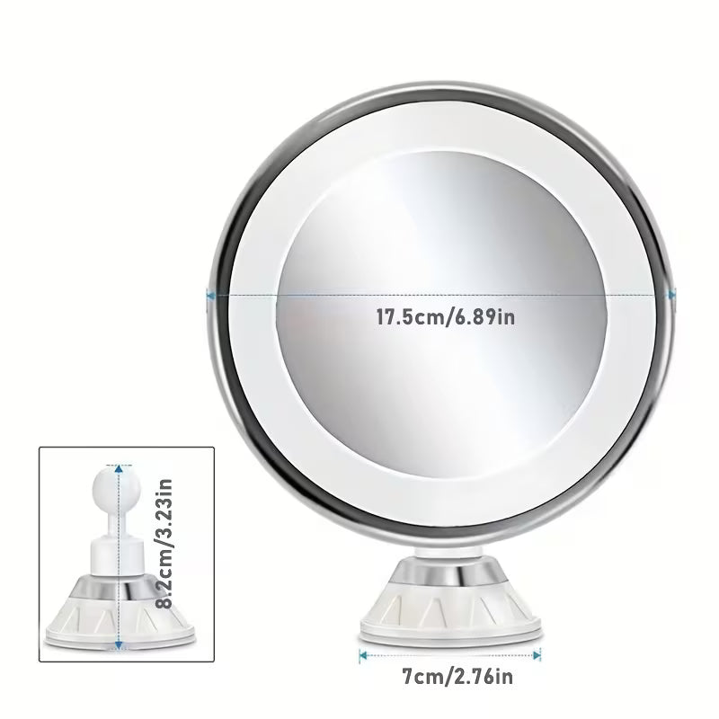 10X LED Magnifying Mirror – 3 Light Modes, 360° Rotation