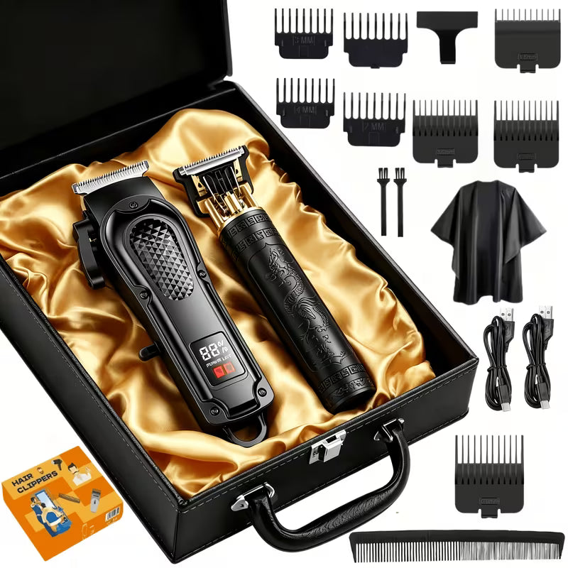 Premium Men’s Grooming Kit – Cordless Trimmer Set with LCD