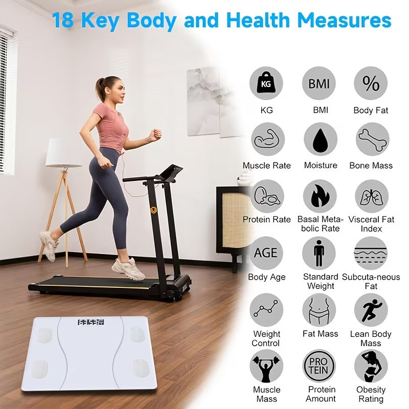 Smart Body Fat Scale – USB Rechargeable Digital BMI & Body Composition Monitor