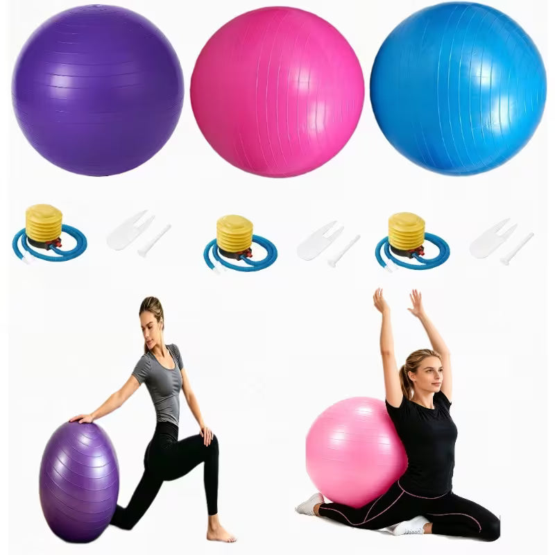 3pcs Fitness Set – Exercise Ball with Pump & Air Plug
