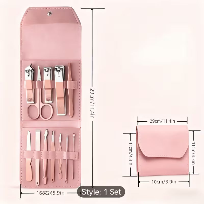 12pcs Home Manicure Set – Complete Nail & Foot Care Grooming Kit