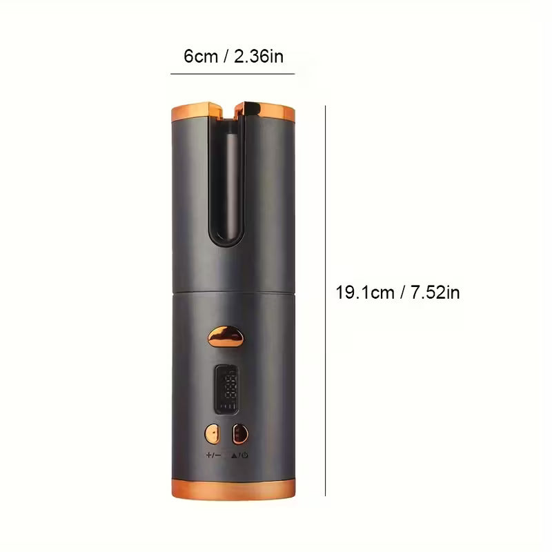 USB-C Wireless Automatic Mini Curling Iron – Portable Rechargeable Hair Curler