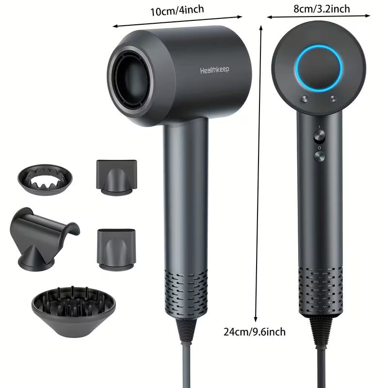Advanced Ionic Hair Dryer – Rapid Drying with Magnetic Styling Attachments