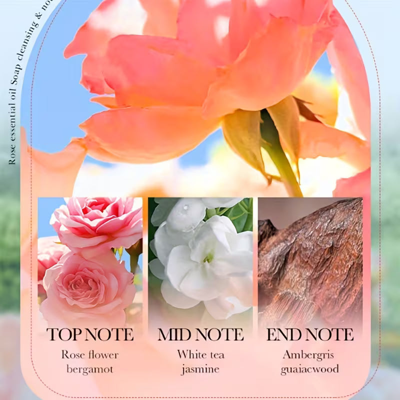 100g Handmade Rose Essential Oil Soap – Moisturizing & Gentle Cleanser