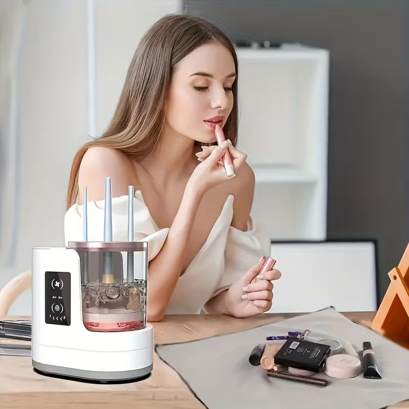 2-in-1 Electric Makeup Brush Cleaner & Dryer – USB Auto Spin