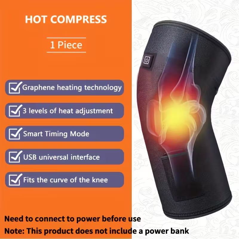 Heated Vibrating Knee Wrap – Joint Pain Relief Massage Pad for Knee, Elbow & Shoulder