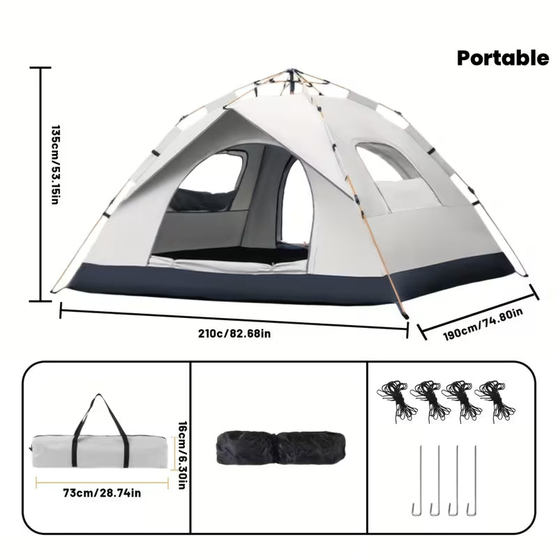 Portable Camping Tent with 2 Doors & 2 Windows
