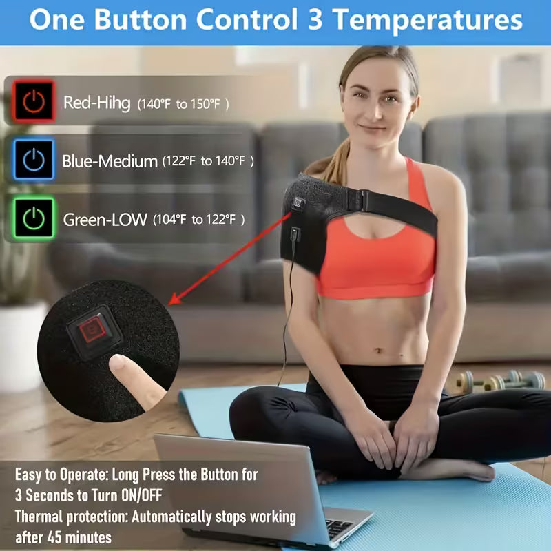 USB Heated Shoulder & Body Brace with Digital Display