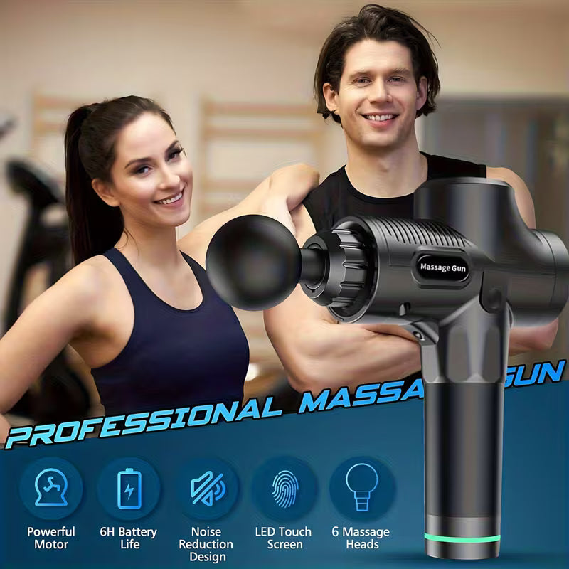 Deep Tissue Massage Gun – 10 Percussion Heads with Quiet Motor