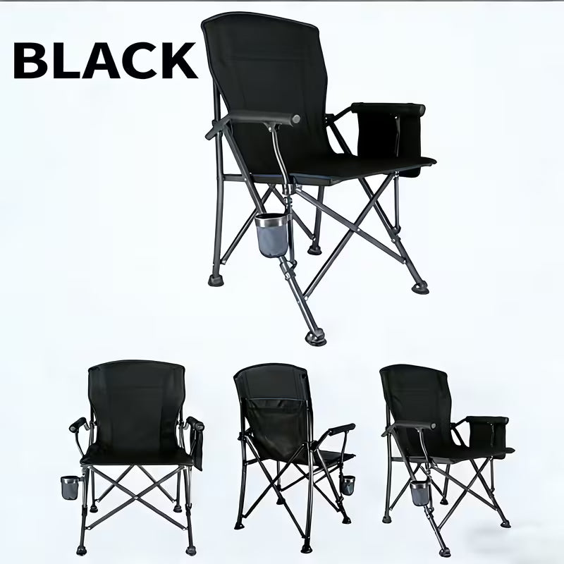 Heavy-Duty Folding Camping Chair – High Back & Cup Holder