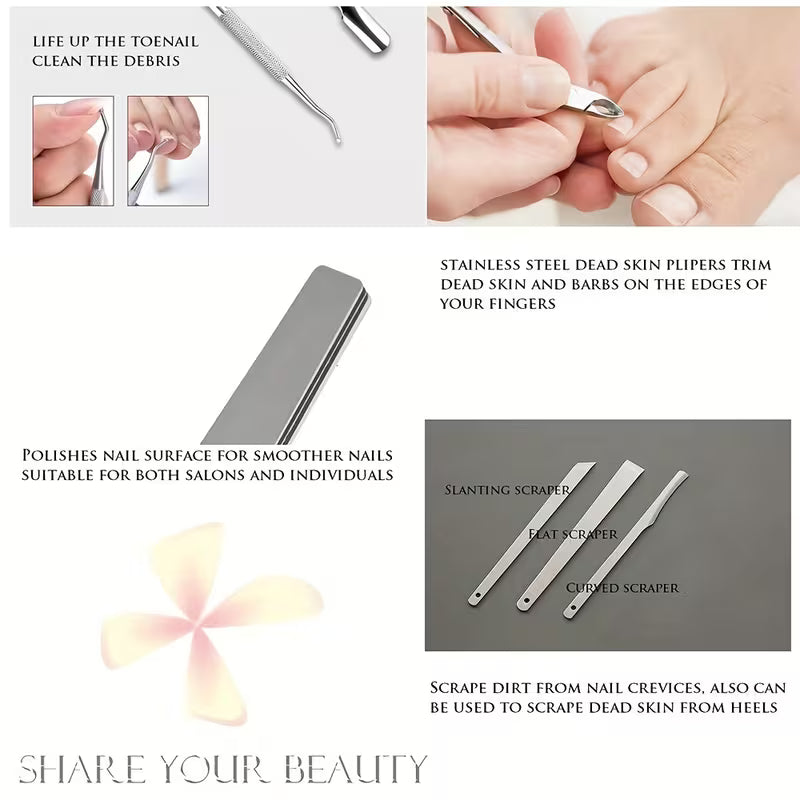 27-in-1 Professional Foot & Pedicure Care Kit – Complete Nail & Cuticle Grooming Set (Portable, No Power Required)