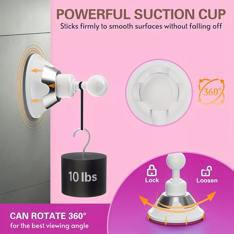 10X LED Suction Cup Vanity Mirror – 2 Light Modes