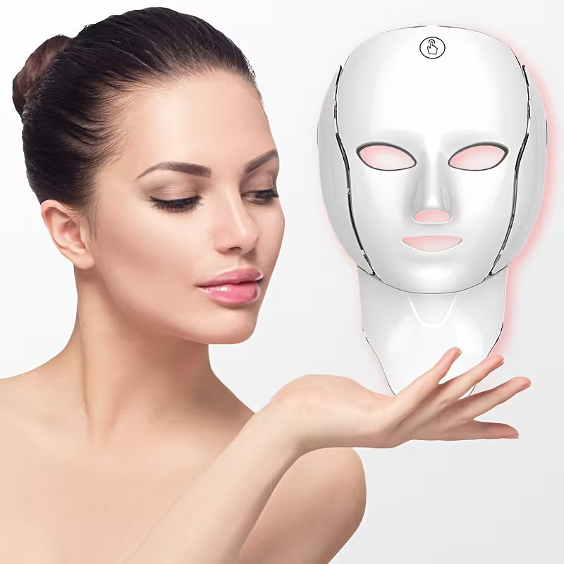 7-Color LED Facial Mask – USB Rechargeable Skincare Therapy Mask for Glowing Skin