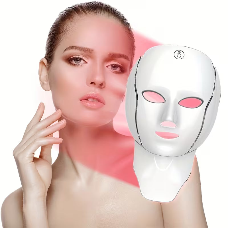 7-Color LED Facial Mask – USB Rechargeable Skincare Therapy Mask for Glowing Skin