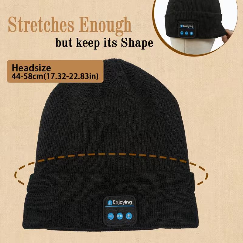 Autumn Winter Bluetooth Knitted Hat – Wireless Headset, Noise Reduction
