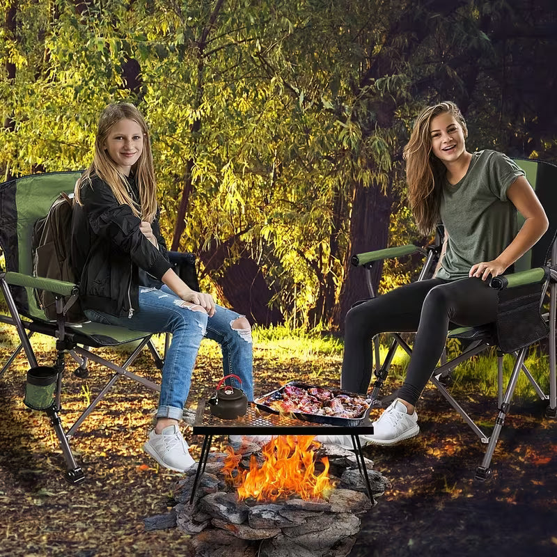 Heavy-Duty Folding Camping Chair – High Back & Cup Holder