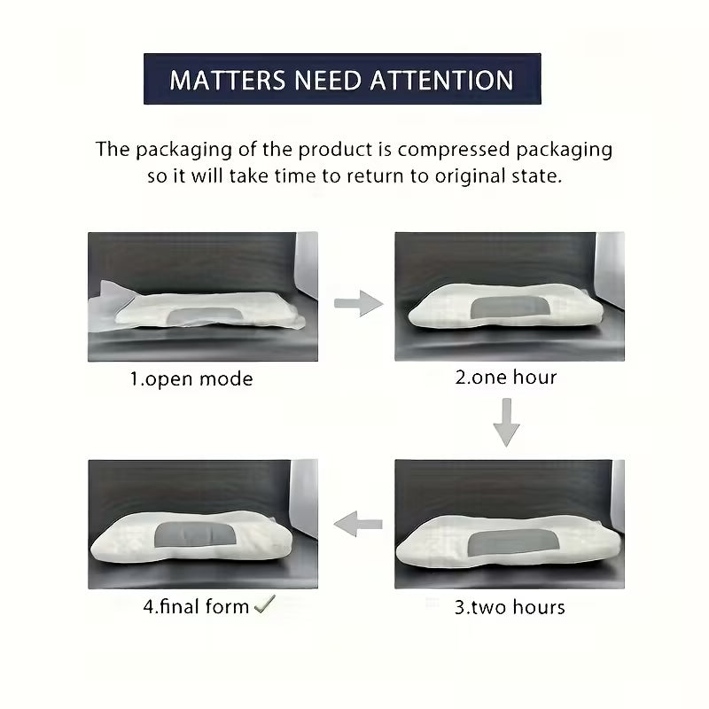 Ergonomic Neck & Back Pillow – Removable Zippered Cover (Grey/White) 1Pcs