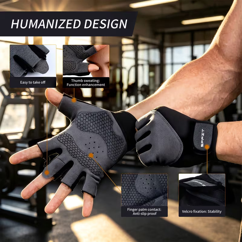 Fingerless Workout Gloves – Breathable Gym & Cycling Grip