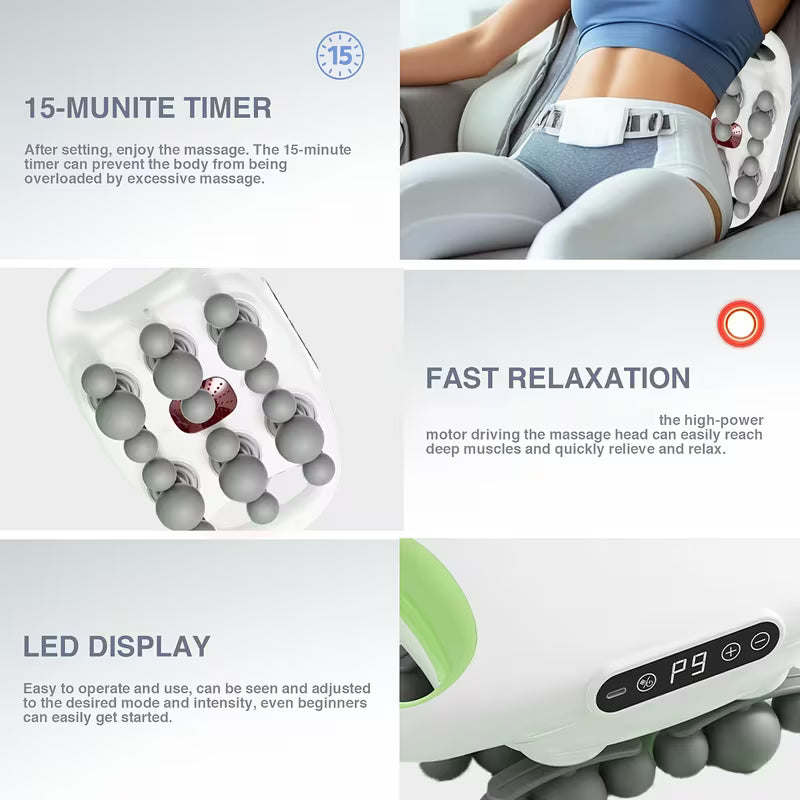 18-Head Electric Body Massager with Heat & Vibration | USB Rechargeable