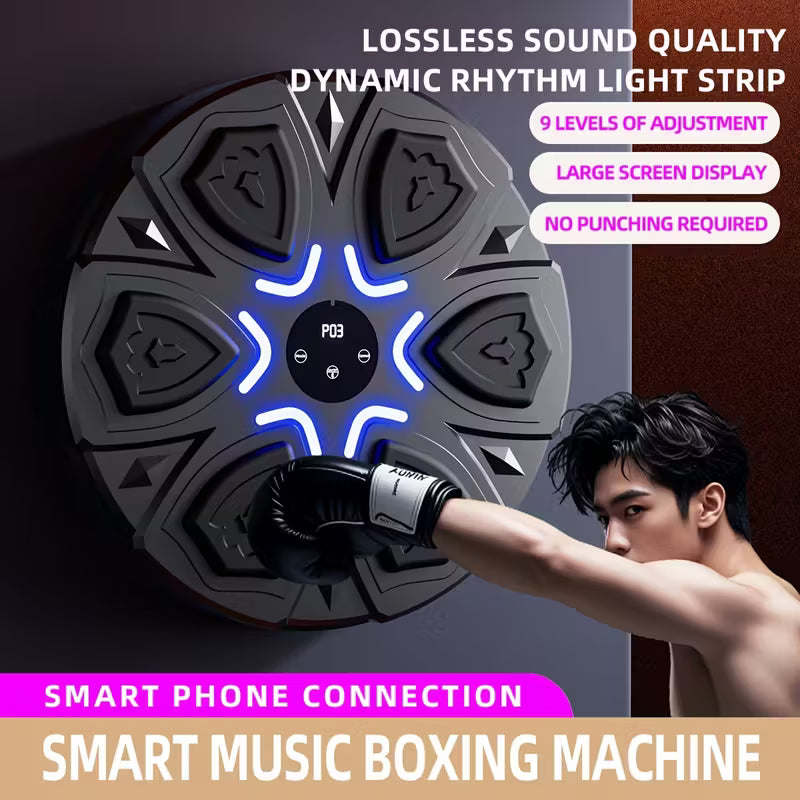 Smart Music Boxing Target – Wireless Wall-Mounted Punch Trainer with USB Charging
