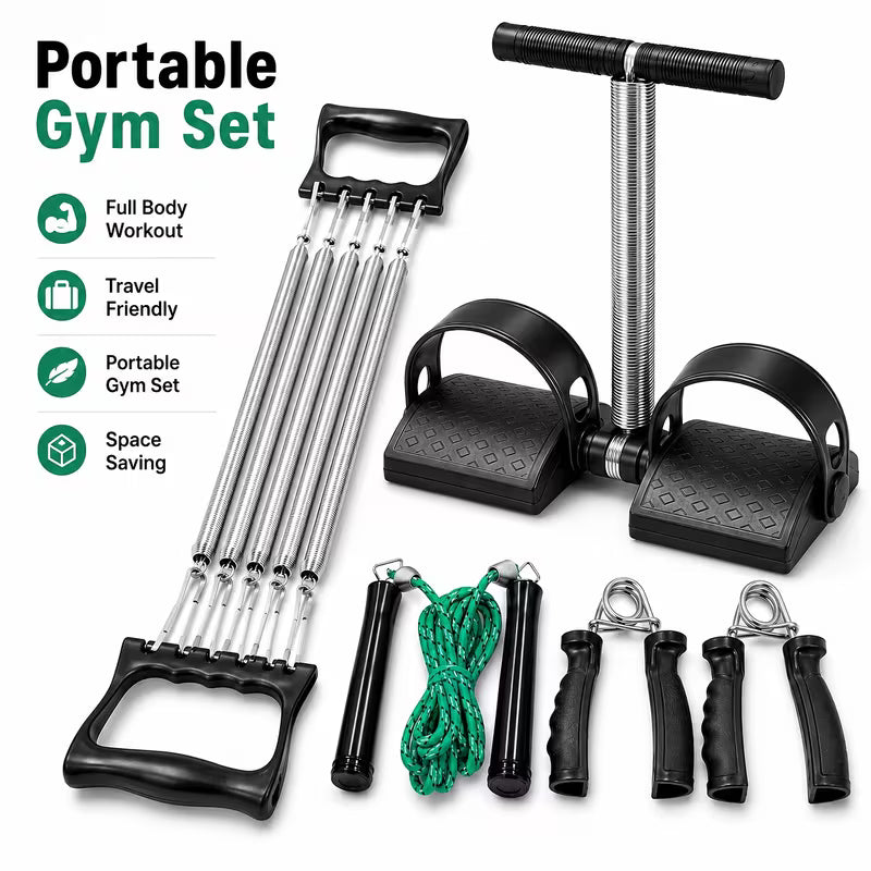 Portable Home Gym Fitness Kit – Full Body Workout Set