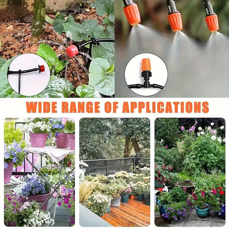 201pcs Garden Drip Irrigation Kit 50M | DIY Water-Saving Irrigation System for Garden, Patio, Greenhouse & Lawn