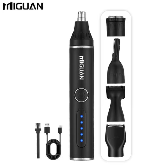 4-in-1 USB Grooming Kit – Nose, Ear, Beard & Eyebrow Trimmer for Men