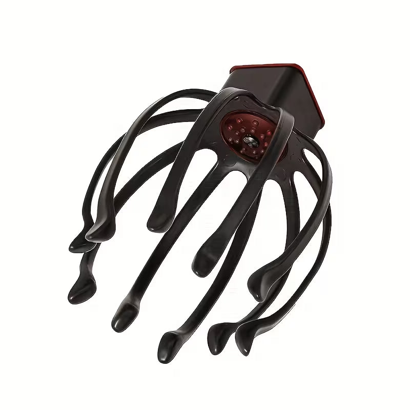 USB Rechargeable 3-Speed Electric Octopus Scalp Massager for Portable Stress Relief.