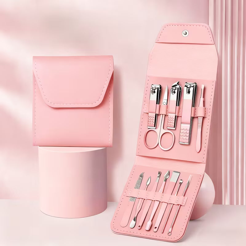 12pcs Home Manicure Set – Complete Nail & Foot Care Grooming Kit
